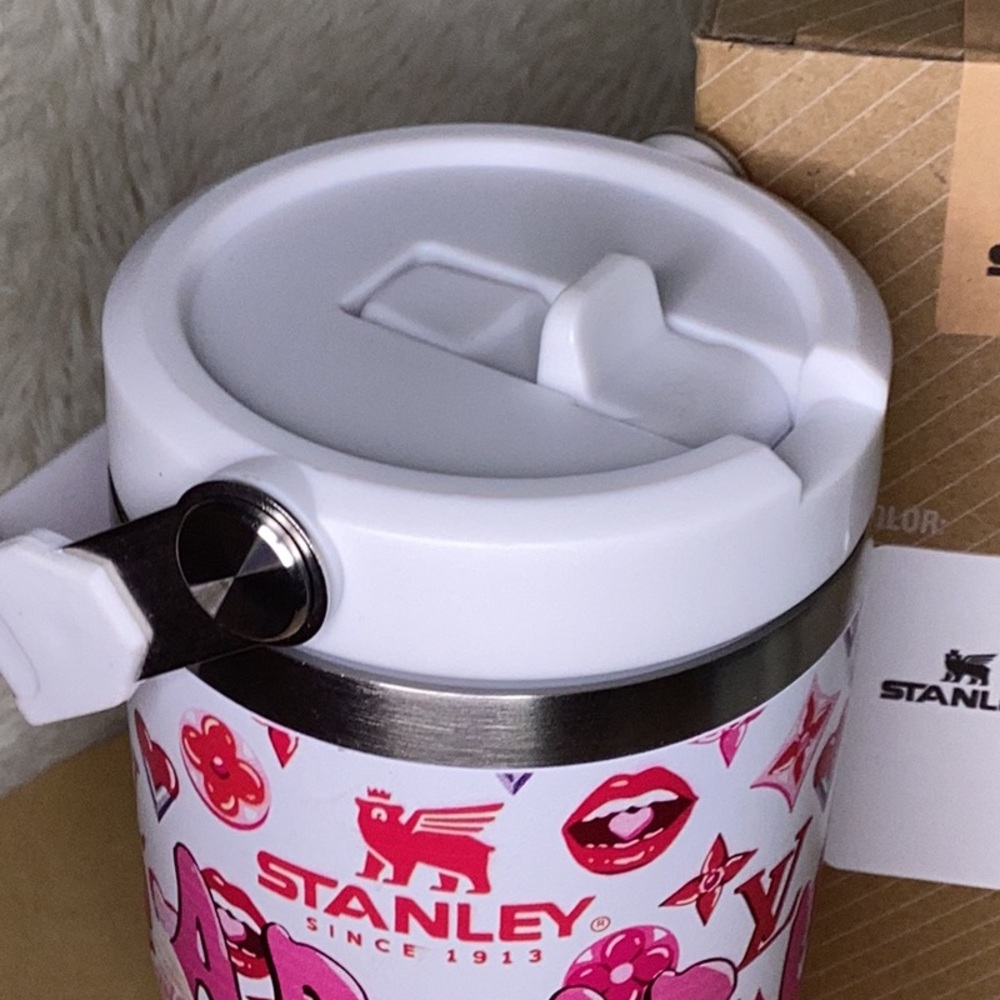 Stanley X Labubu Pink and White 20 oz Tumbler with  Designer pattern - Picture 3 of 5